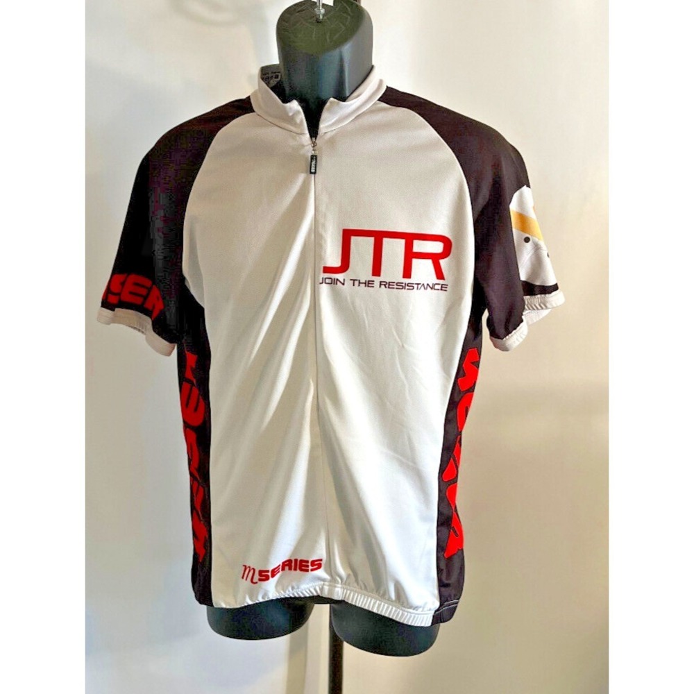 Mens V-Gear 1/2 Zip Front Cycling Jersey Join The Resistance Sport Cut Large